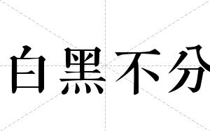 白黑不分
