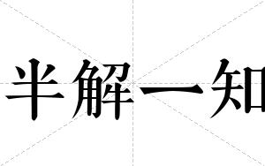 半解一知