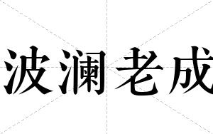 波澜老成